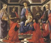 Sandro Botticelli Madonna enthroned with Child and Saints (Mary Magdalene,John the Baptist,Cosmas and Damien,Sts Francis and Catherine of Alexandria) Spain oil painting artist
